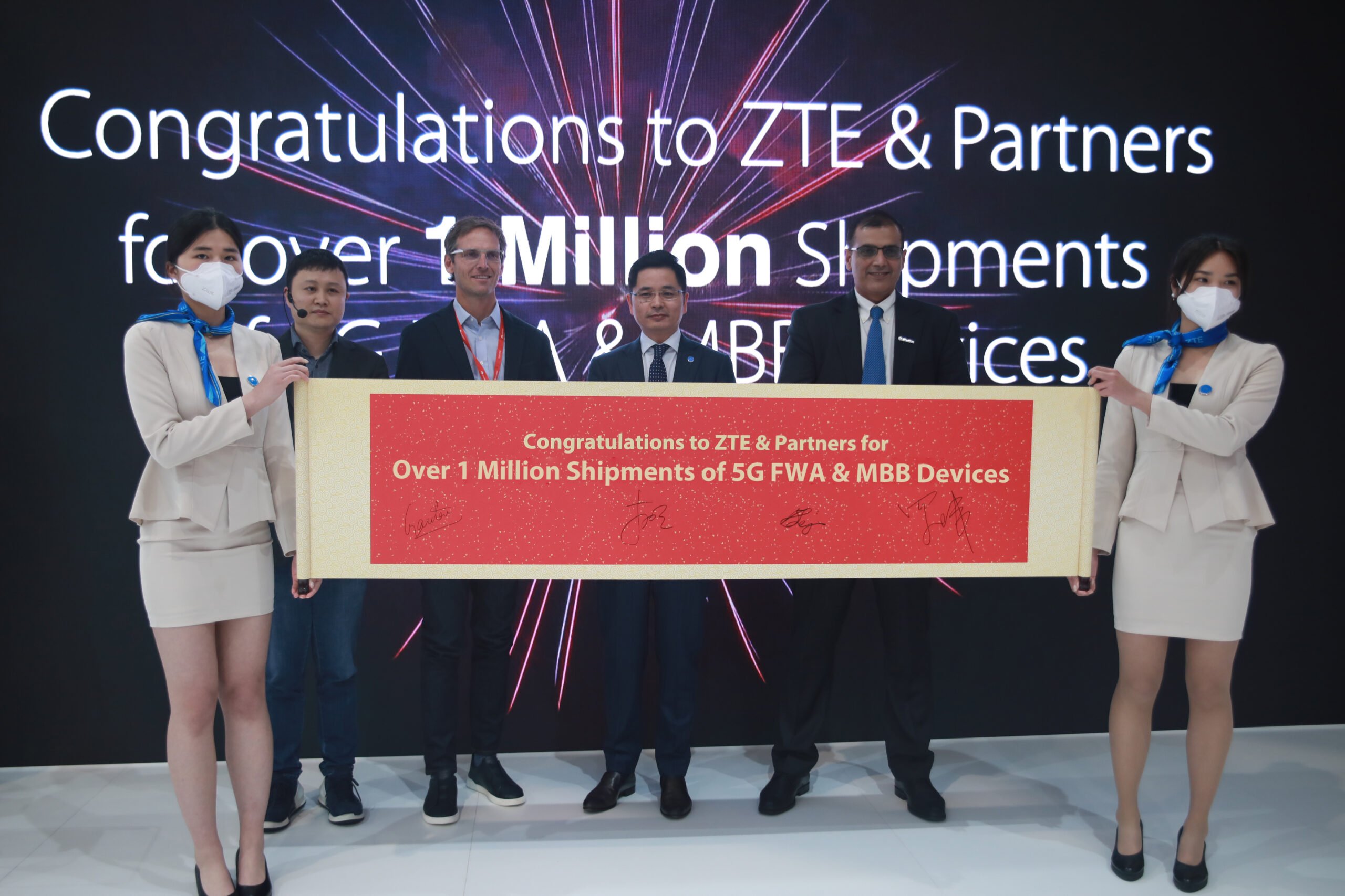 March 2.22 – ZTE 5G FWA MBB Devices had reached million-level shipments